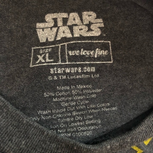 Star Wars the Force Awakens Gray Short Sleeve Cotton Blend T-Shirt Size XL - Picture 3 of 3